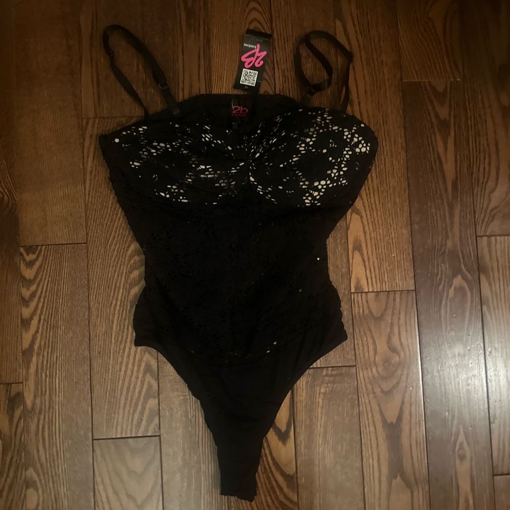 bebe Black Lace Bodysuit